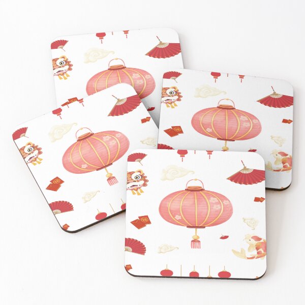 Item preview, Chinese Lantern Festival and Lucky Symbols Seamless Pattern designed and sold by kyrasolis.