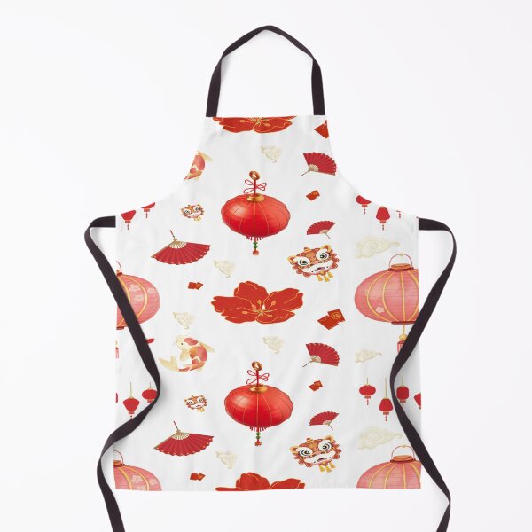 Item preview, Chinese Lantern Festival and Lucky Symbols Seamless Pattern designed and sold by kyrasolis.