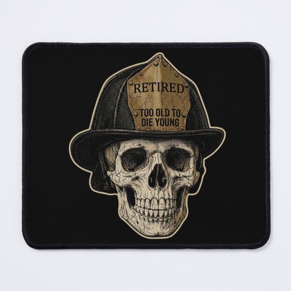 Item preview, Retired Firefighter – Too Old to Die Young Skull Design designed and sold by D-Ave Magic Store .