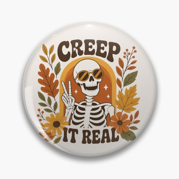 Item preview, Creep It Real Retro Skeleton Floral Halloween Art  designed and sold by Cerys-GS.