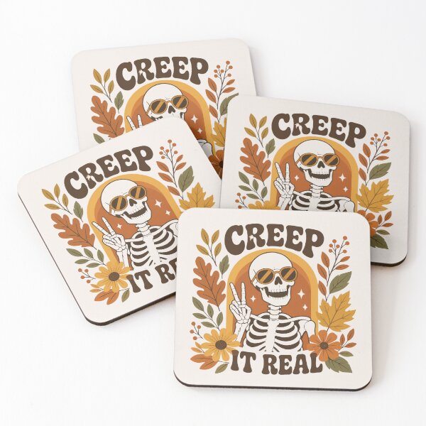 Item preview, Creep It Real Retro Skeleton Floral Halloween Art  designed and sold by Cerys-GS.