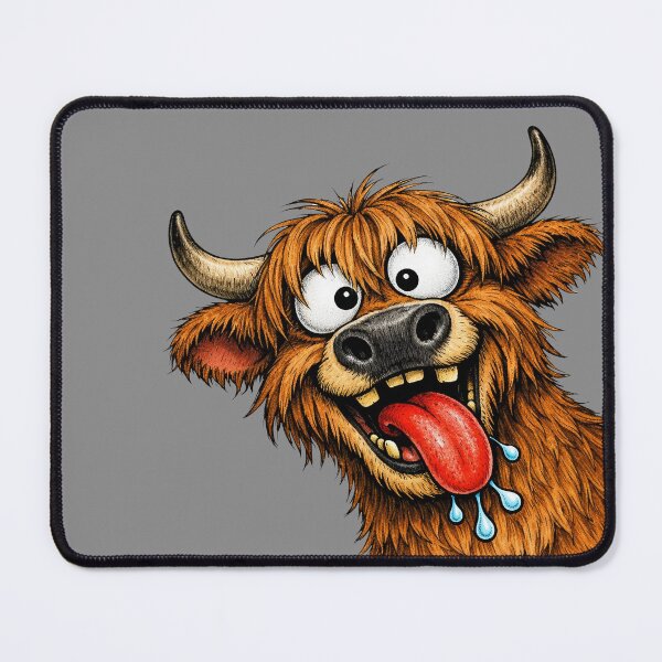 Item preview, Funny Highland Bull with Tongue Out designed and sold by Sed94.