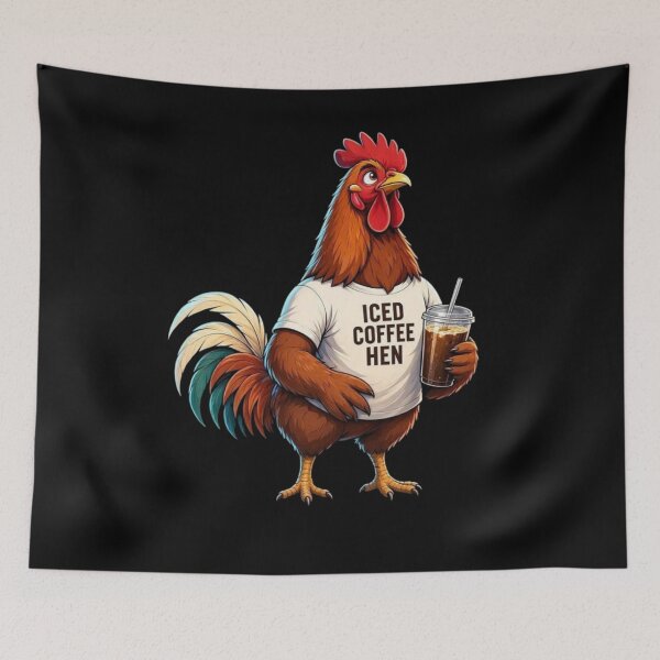 Item preview, Iced Coffee Hen  designed and sold by TheEndDesign.