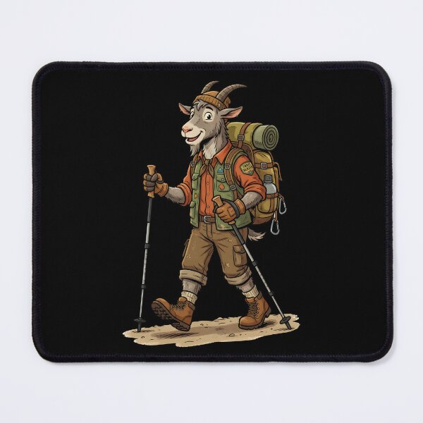 Item preview, The Hiking Goat with Backpack Cartoon designed and sold by Museum Of Non-Existing Art.