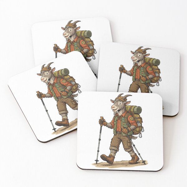 Item preview, The Hiking Goat with Backpack Cartoon designed and sold by Museum Of Non-Existing Art.
