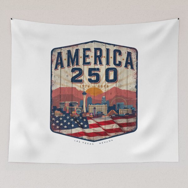 Item preview, America 250 Las Vegas T-Shirt | Nevada Skyline Patriotic 1776-2026 Tee v1 designed and sold by DarylWelsh2024.