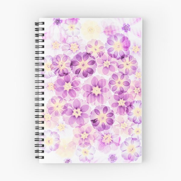 Item preview, Pressed Primrose Flowers Botanical Art Print, Purple and Pink Floral Collage, Nature Wall Decor designed and sold by Elżbieta  Kaps.