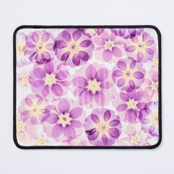 Item preview, Pressed Primrose Flowers Botanical Art Print, Purple and Pink Floral Collage, Nature Wall Decor designed and sold by Elżbieta Kaps.