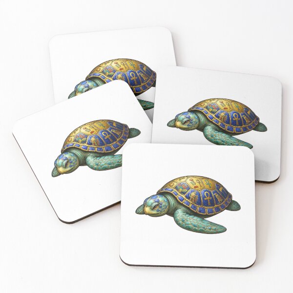 Item preview, Royal Egyptian Turtle | Ancient Sea Turtle with Sacred Symbols designed and sold by Zaru Art Studio.