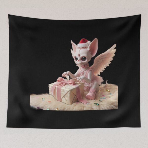 Item preview, Cute Skeleton Angel Christmas Present Unwrapping designed and sold by LujziWorld.