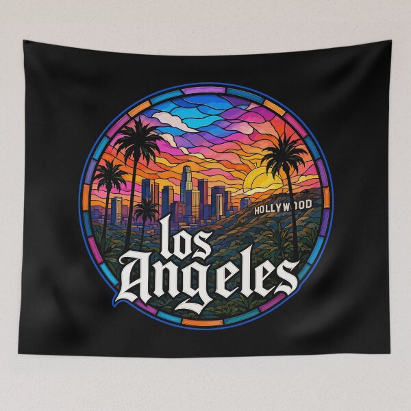 Item preview, Hollywood Los Angeles Stained Glass Art Travel designed and sold by TomFrontierArt.