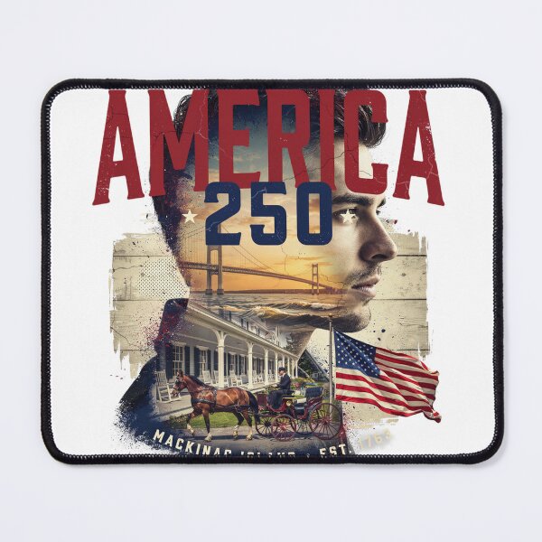 Item preview, America 250 Mackinac Island Michigan Semiquincentennial 1776 - 2026 Vintage Flag Carriage v1 designed and sold by DarylWelsh2024.