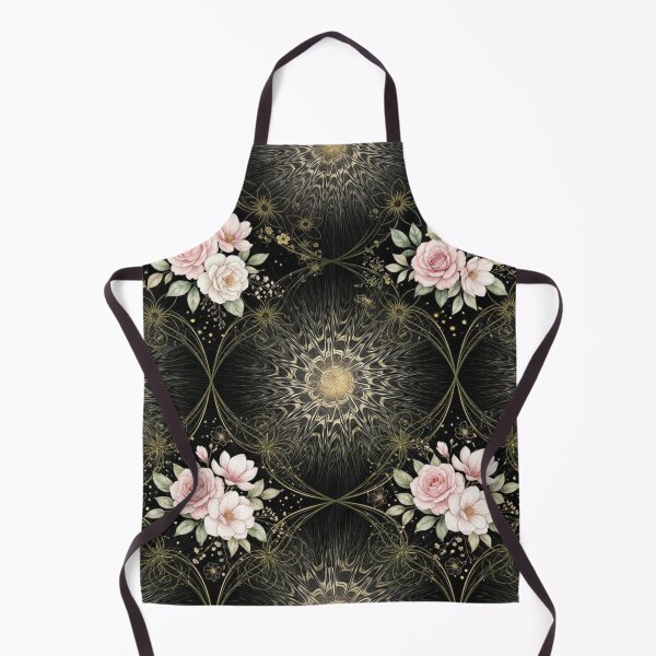 Item preview, Elegant Pink Rose and Gold Fractal Pattern designed and sold by WitchyBotanicaArt.