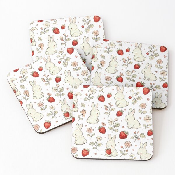 Item preview, Bunny and Strawberry Seamless Pattern designed and sold by kyrasolis.