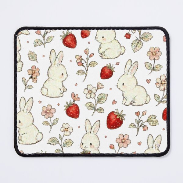 Item preview, Bunny and Strawberry Seamless Pattern designed and sold by kyrasolis.