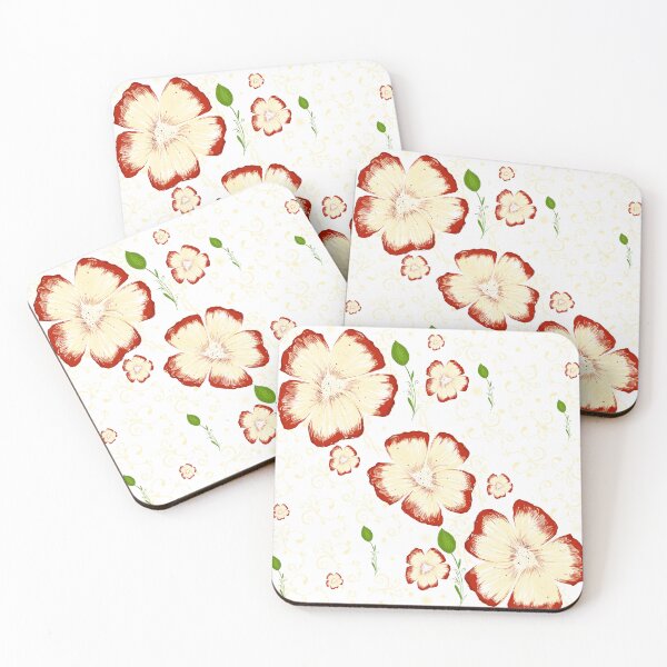 Item preview, Crimson & Cream Botanical – Soft White Filigree Floral Pattern designed and sold by Arabesque.fromSadia.
