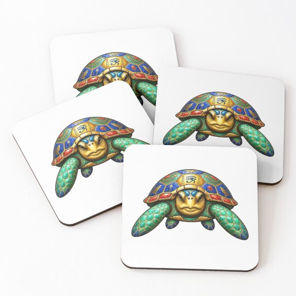Item preview, Sea Turtle | Ancient Egyptian Front View Sea Turtle Art designed and sold by Zaru Art Studio.
