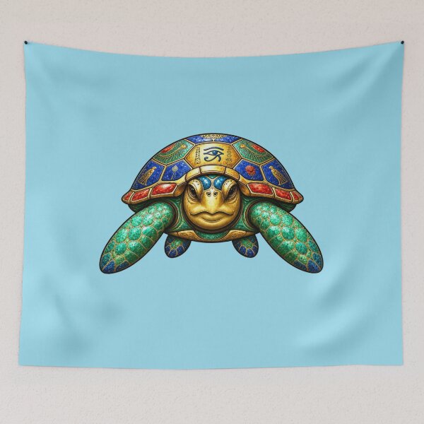 Item preview, Sea Turtle | Ancient Egyptian Front View Sea Turtle Art designed and sold by Zaru Art Studio.