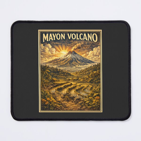 Item preview, Mayon Volcano Albay Philippines Vintage Travel Poster | Retro WPA Volcano Adventure | Philippine Nature Souvenir designed and sold by Globalcitytees.