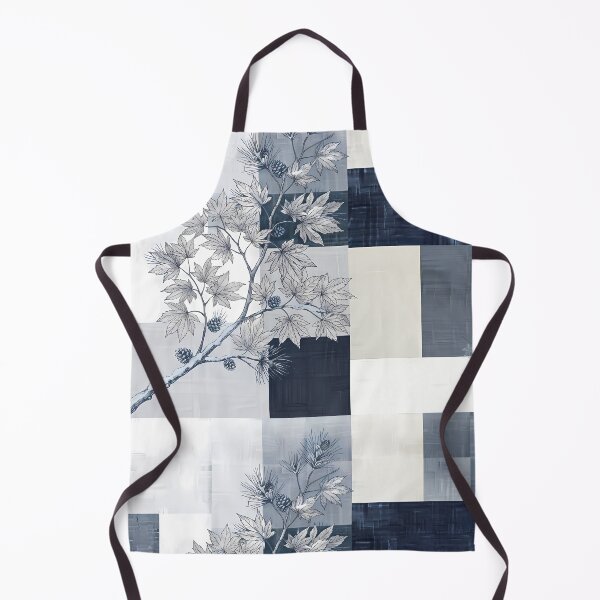 Item preview, Modern Korean Jogakbo Patchwork with Winter Snowflakes and Camellia - Minimalist Aesthetic Textile Art designed and sold by SOOstudio73.
