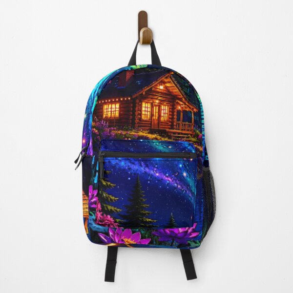 Item preview, Cosmic Aurora Borealis Mountain Lake Dock Cabin Art designed and sold by Nexus Space.