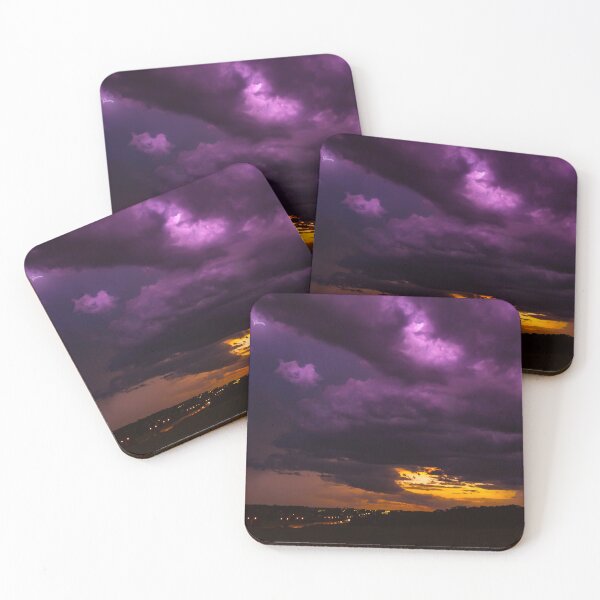 Item preview, Purple sunset and lightning storm chaser nature color photograph art print designed and sold by Jéanpaul  Ferro.