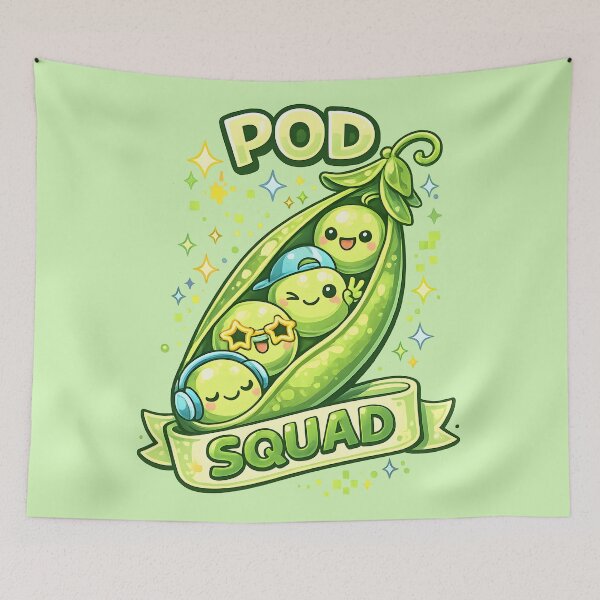 Item preview, Pod Squad - Cute Kawaii Pea Friends designed and sold by Human Error Goods.