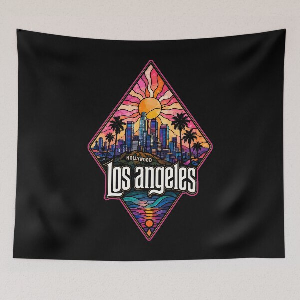 Item preview, Hollywood Los Angeles Stained Glass Travel designed and sold by TomFrontierArt.
