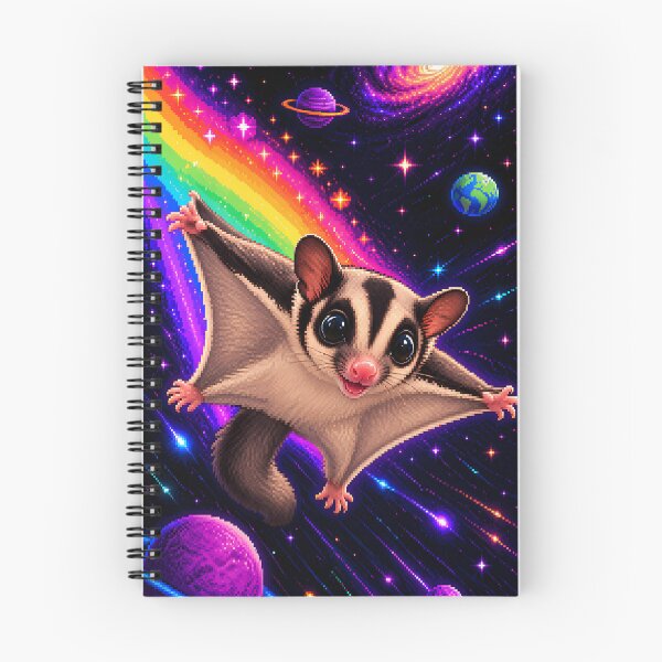 Item preview, Sugar Glider Flying Through Space on a Rainbow Trail designed and sold by OneStepFromArt.