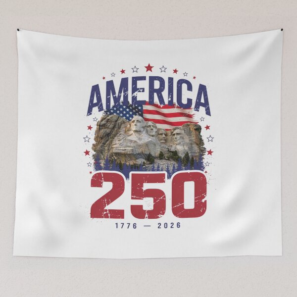 Item preview, America 250 Mount Rushmore South Dakota Semiquincentennial 1776 - 2026 Vintage Flag v1 designed and sold by DarylWelsh2024.