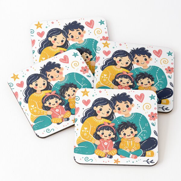 Item preview, Cute Folk Art Family Doodle Sticker | Whimsical Flat Illustration | Hand Drawn Cartoon Family | Colorful Nursery Art | Cozy Family Gift designed and sold by Sticker Hubs.
