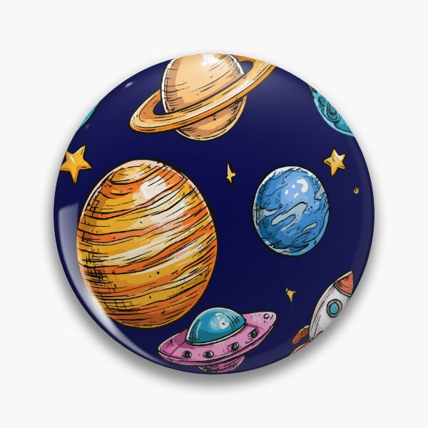 Item preview, Colorful UFO Planets Marker Print Pattern designed and sold by RichardRags.