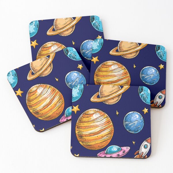 Item preview, Colorful UFO Planets Marker Print Pattern designed and sold by RichardRags.
