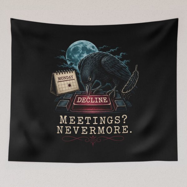 Item preview, Edgar Allan Poe Halloween – Meetings? Nevermore designed and sold by Fenay Designs.