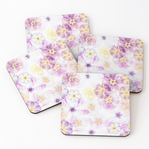 Item preview, Pastel Pressed Flowers Botanical Collage Vintage Floral Pattern Nature Art designed and sold by Elżbieta  Kaps.