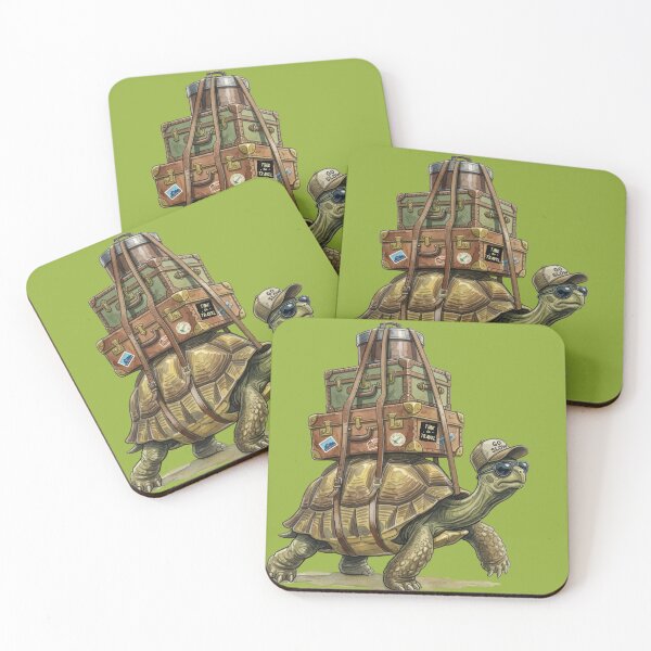 Item preview, Go Slow Turtle - Funny Traveling Tortoise with Suitcases designed and sold by chriswo-design.