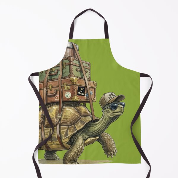 Item preview, Go Slow Turtle - Funny Traveling Tortoise with Suitcases designed and sold by chriswo-design.
