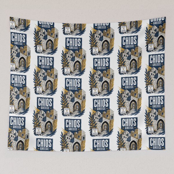 Item preview, Chios Greece Vintage Travel Poster designed and sold by TravelersGems.
