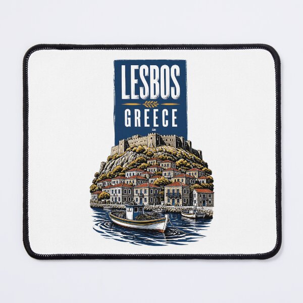 Item preview, Lesbos Greece Vintage Travel Poster designed and sold by TravelersGems.