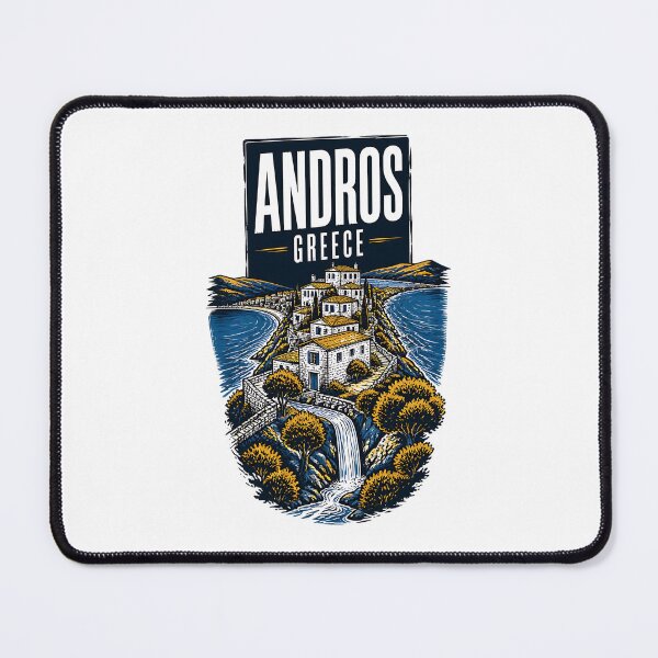 Item preview, Andros Greece Vintage Travel Poster designed and sold by TravelersGems.