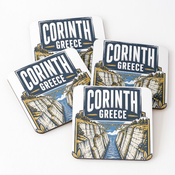 Item preview, Corinth Greece Vintage Travel Poster designed and sold by TravelersGems.