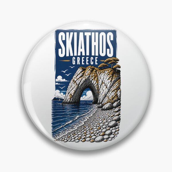 Item preview, Skiathos Greece Vintage Travel Poster designed and sold by TravelersGems.