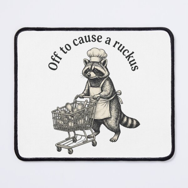Item preview, Off to Cause a Ruckus Funny Raccoon Chef Vintage Cooking Meme T-Shirt designed and sold by StickerNestYou.