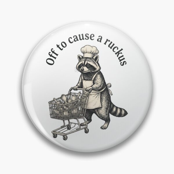 Item preview, Off to Cause a Ruckus Funny Raccoon Chef Vintage Cooking Meme T-Shirt designed and sold by StickerNestYou.