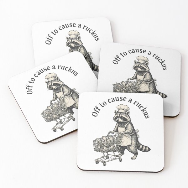 Item preview, Off to Cause a Ruckus Funny Raccoon Chef Vintage Cooking Meme T-Shirt designed and sold by StickerNestYou.