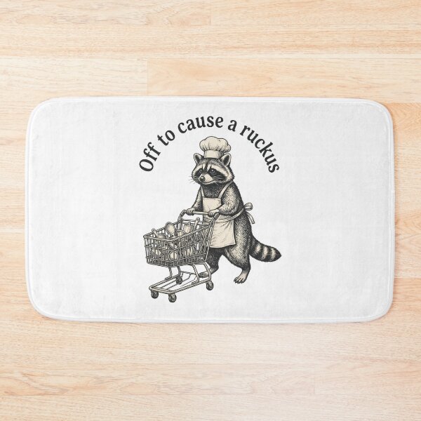 Item preview, Off to Cause a Ruckus Funny Raccoon Chef Vintage Cooking Meme T-Shirt designed and sold by StickerNestYou.