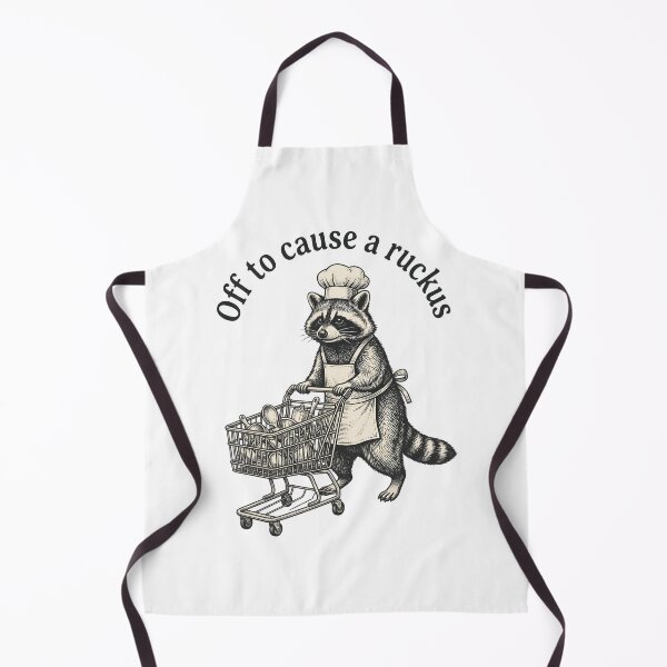 Item preview, Off to Cause a Ruckus Funny Raccoon Chef Vintage Cooking Meme T-Shirt designed and sold by StickerNestYou.
