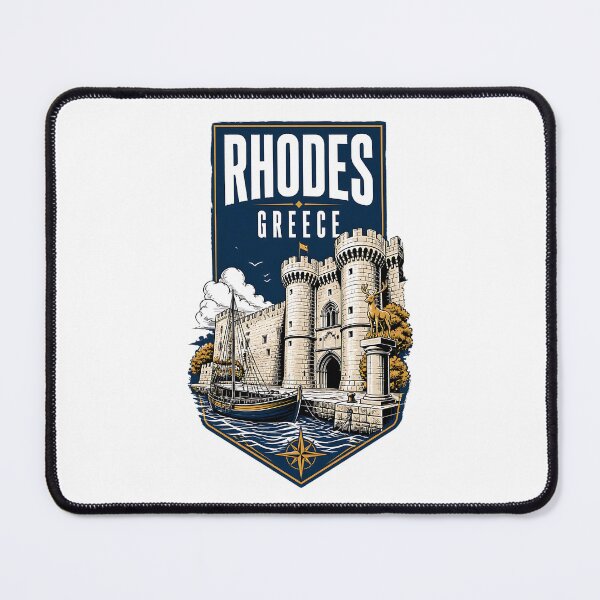 Item preview, Rhodes Greece Vintage Travel Poster designed and sold by TravelersGems.