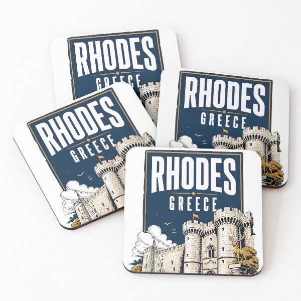 Item preview, Rhodes Greece Vintage Travel Poster designed and sold by TravelersGems.