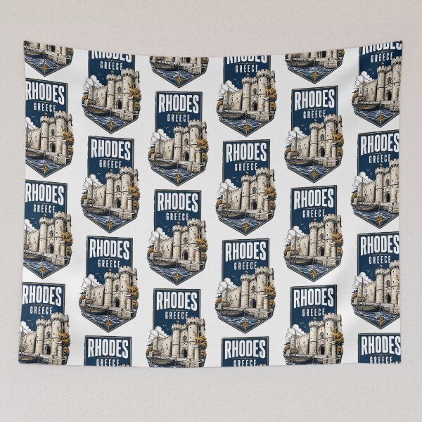 Item preview, Rhodes Greece Vintage Travel Poster designed and sold by TravelersGems.